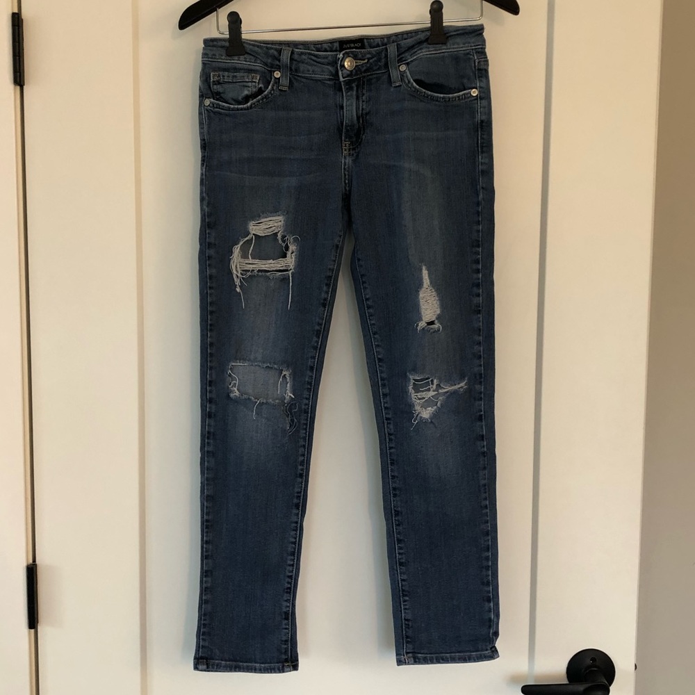 Distressed JustBlack medium wash Jeans